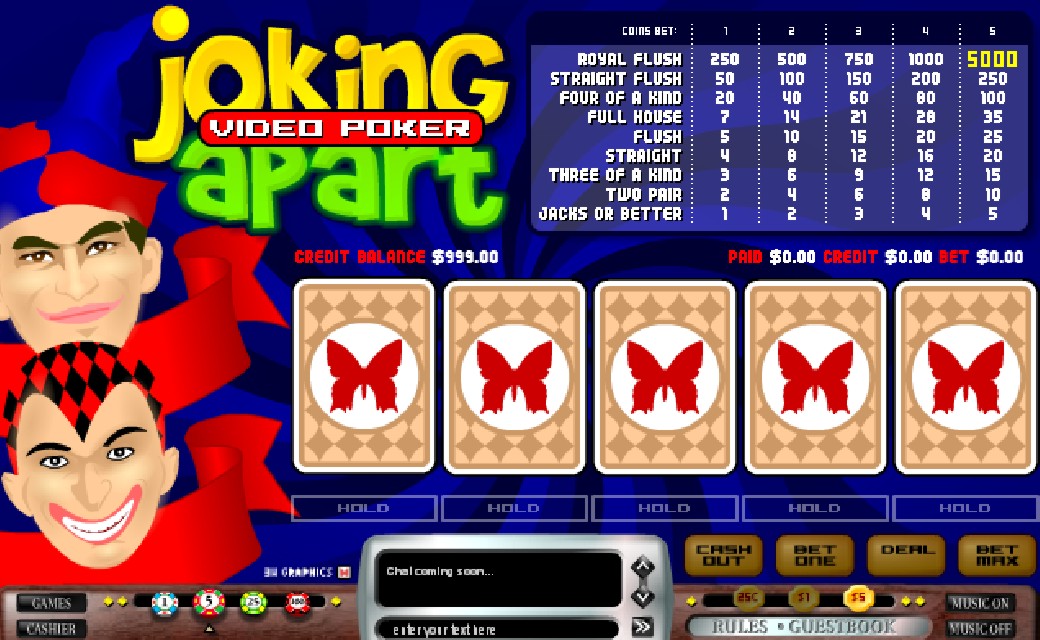 Стань победителем в игре Joking Apart Video Poker